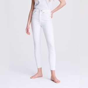 Rag & Bone Blanc White High Rise Skinny Jean Raw Hem Ankle 25